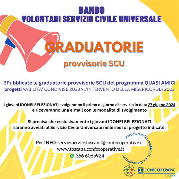 Graduatorie provvisorie SCU2023