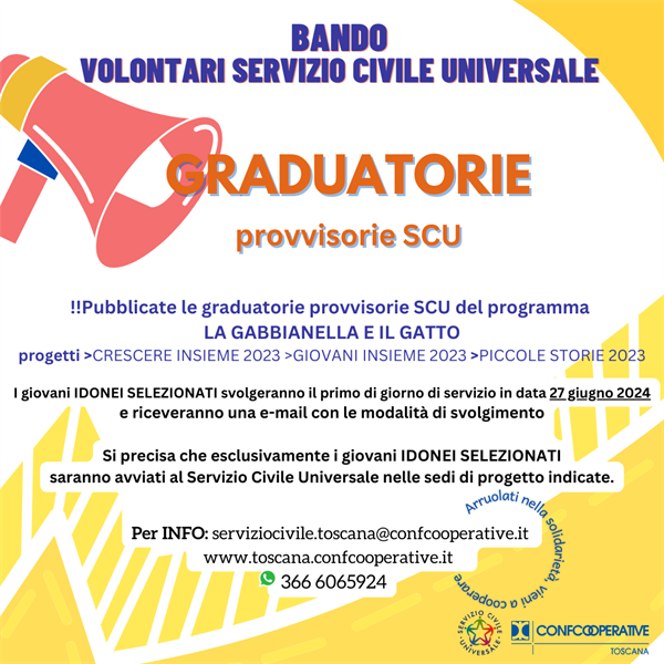 Graduatorie provvisorie SCU2023