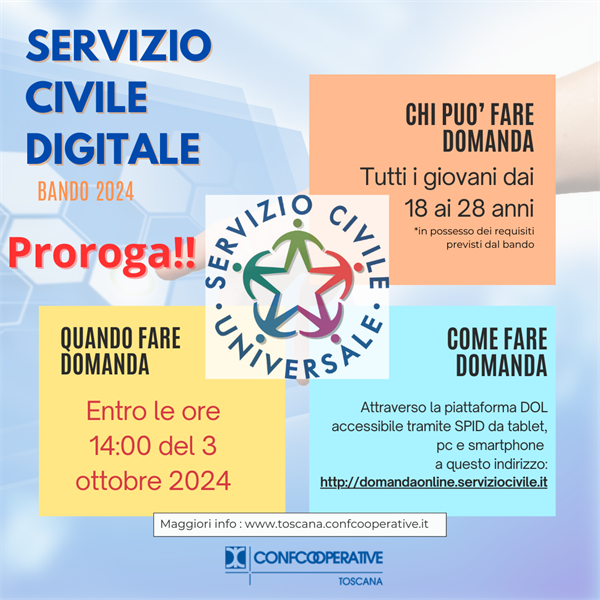 BANDO SERVIZIO CIVILE DIGITALE 2024