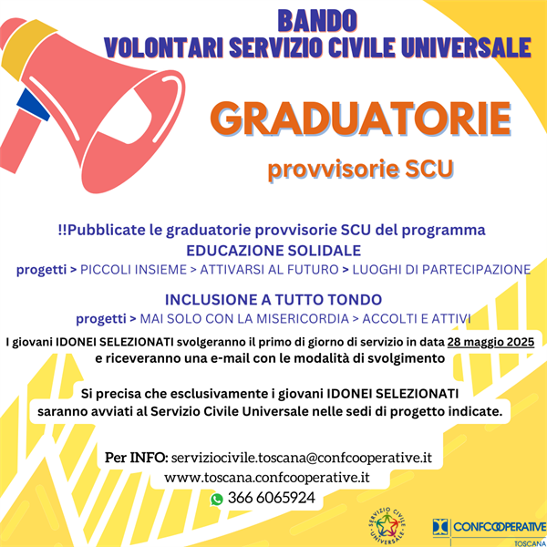📣 Graduatorie provvisorie SCU2024